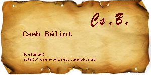 Cseh Bálint névjegykártya